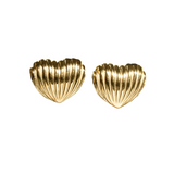 Josefine - Boucles d'oreilles coeur plaqué or 18 carats
