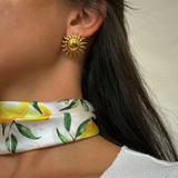 Dahlia - Boucles d'oreilles soleil plaqué or 18 carats