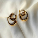 Elmo - Boucles d'oreilles forme organique plaqué or 18 carats