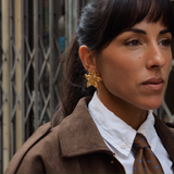 Luna - Boucles d'oreilles étoile de mer strass plaqué or 18 carats