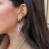 Iris - Boucles d'oreilles perle baroque longue