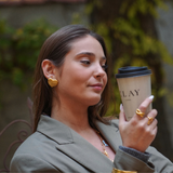 Josefine - Boucles d'oreilles coeur plaqué or 18 carats