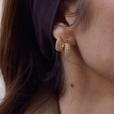 Lottie - Boucles d'oreilles perles plaqué or 18 carats