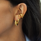 Emy - Boucles d'oreilles petites créoles plaqué or 18 carats