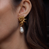 Maia - Boucles d'oreilles hippocampe plaqué or 18 carats