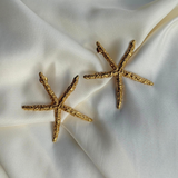 Oceana - Boucles d'oreilles étoile de mer texturées plaqué or 18 carats