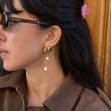 Paola - Boucles d'oreilles anneaux & perles suspendues