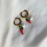 Spicy - Boucles d'oreilles piment lampwork