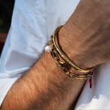 Aro - Bracelet jonc texturé plaqué or 18 carats