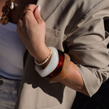 Hexa - Bracelet résine épurée (marron, beige, blanc)