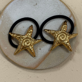 Accessoires cheveux - chouchous métalliques dorés étoile de mer