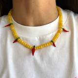 Holly - Collier en perles Agate naturelles jaune piment