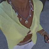 Benny - collier perles transparentes & charms colorés