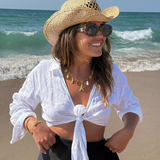 Dolce - Collier gros maillons pendentifs méditerranéen plaqué or 18 carats