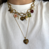 Elios – Collier charms plaqué or 18 carats & perles naturelles