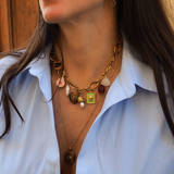 Elios – Collier charms plaqué or 18 carats & perles naturelles