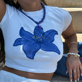 Isla - Collier céramique bleu étoile de mer lampwork