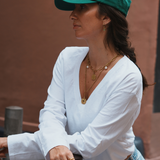 Léonie – Collier médaille soleil plaqué or 18 carats