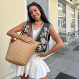 Irene - Collier perles d'eau douce véritables pendentif soleil plaqué or 18 carats