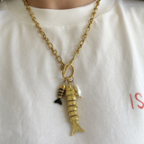 Lana - collier charms poisson plaqué or 18 carats