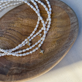 Lise - Collier perles d'eau douce forme riz pendentif étoile plaqué or 18 carats