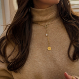 Lyla - Collier long pendentif plaqué or 18 carats