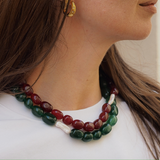 Lucas - Collier en perles de Calcédoine naturelles