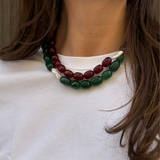 Lucas - Collier en perles de Calcédoine naturelles