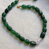 Lucas - Collier en perles de Calcédoine naturelles