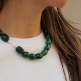 Lucas - Collier en perles de Calcédoine naturelles