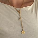 Lyla - Collier long pendentif plaqué or 18 carats