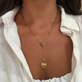 Maxine - Collier chaîne coeur plaqué or 18k