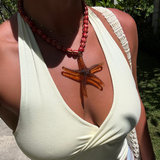 Odette - Collier céramique rouge grande étoile de mer