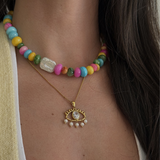 Rosalina - collier oeil plaqué or 18k