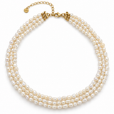 Eva - Collier triple rang perles d'eau douce véritables