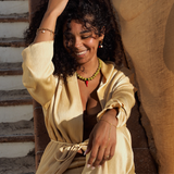 Rita - Collier perles céramiques vertes piment lampwork