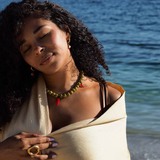 Rita - Collier perles céramiques vertes piment lampwork