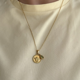 Roma - collier médaille dorée plaqué or 18 carats