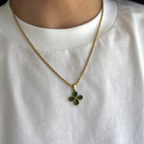 Rory - collier pendentif trèfle vert
