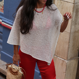 Honey - collier en perles céramique rouge charms