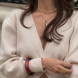 Ryo - Collier long perle d'eau douce & cristal rouge