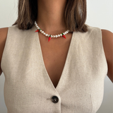 Spicy - Collier perles d'eau douce naturelles piment