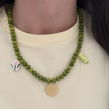 Sunny - collier perles Agate plates verte charms