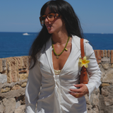 Sunny - collier perles Agate plates verte charms