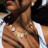 Willow - Collier multi pendentifs solaires plaqué or 18 carats