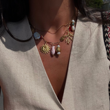 Willow - Collier multi pendentifs solaires plaqué or 18 carats