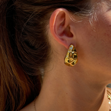 Shiloh - Boucles d'oreilles martelée plaqué or 18 carats