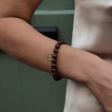 Silas - Bracelet perles de jade naturelles marron