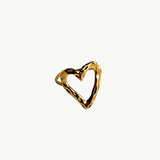 Jade - Bague coeur plaqué or 18 carats